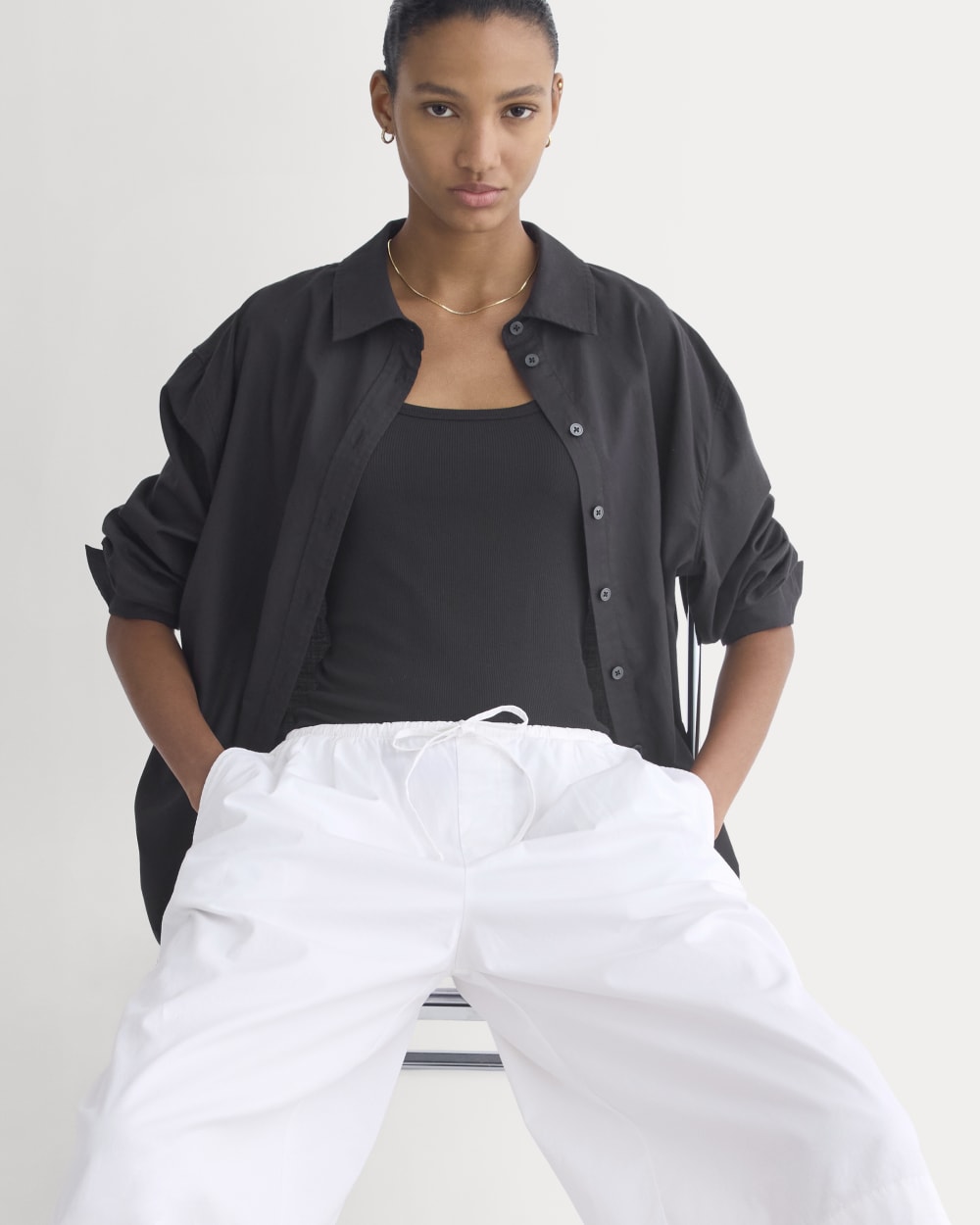 Easy Long Short in White — detail view