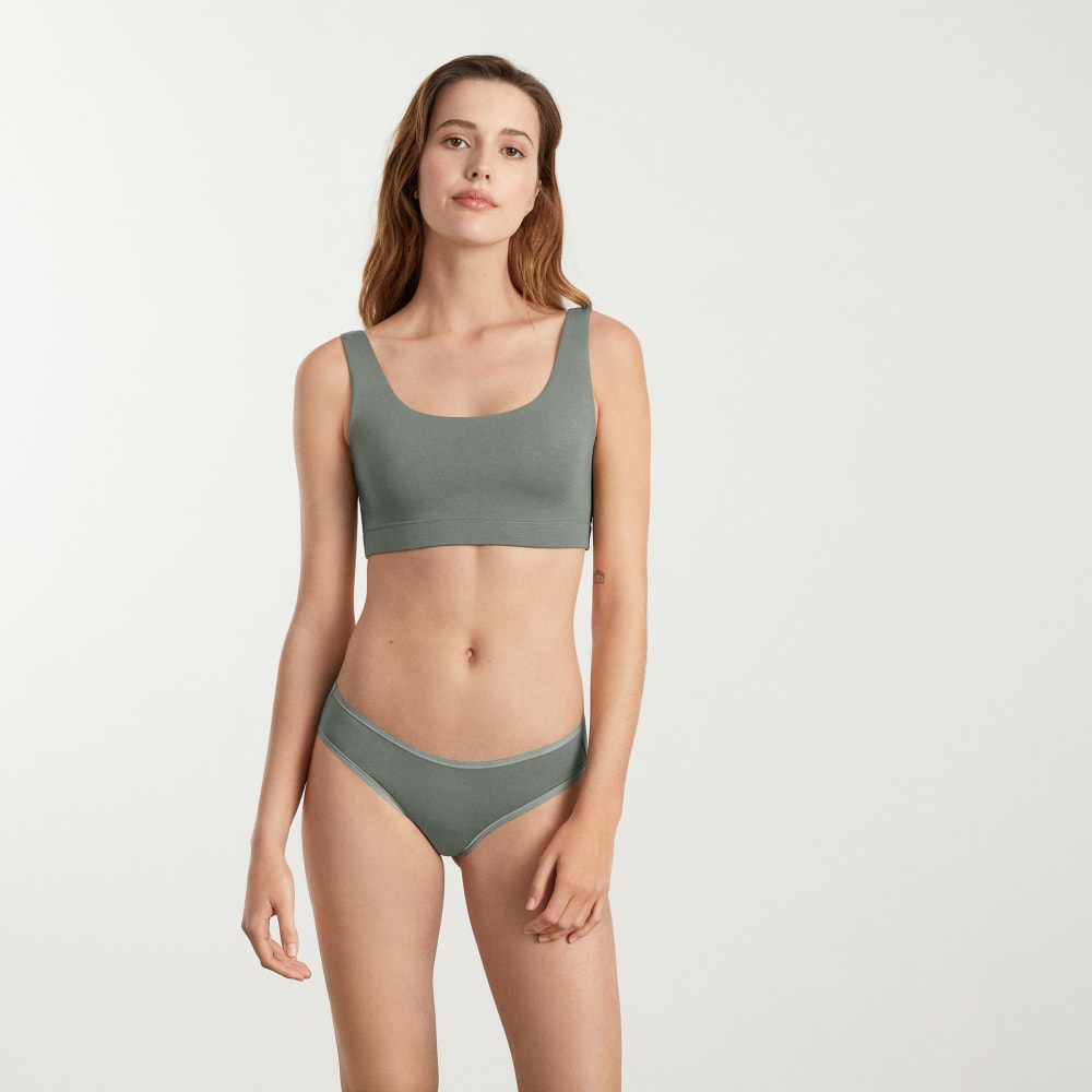 The Cotton Hipster in Dark Sage — detail view
