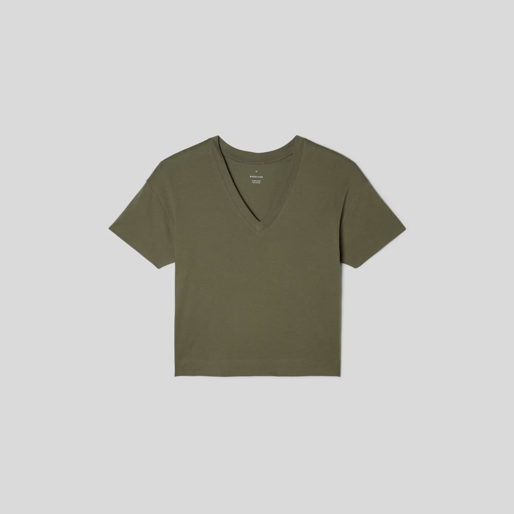 The Organic Cotton Slouchy V-Neck in Kalamata — alternate view