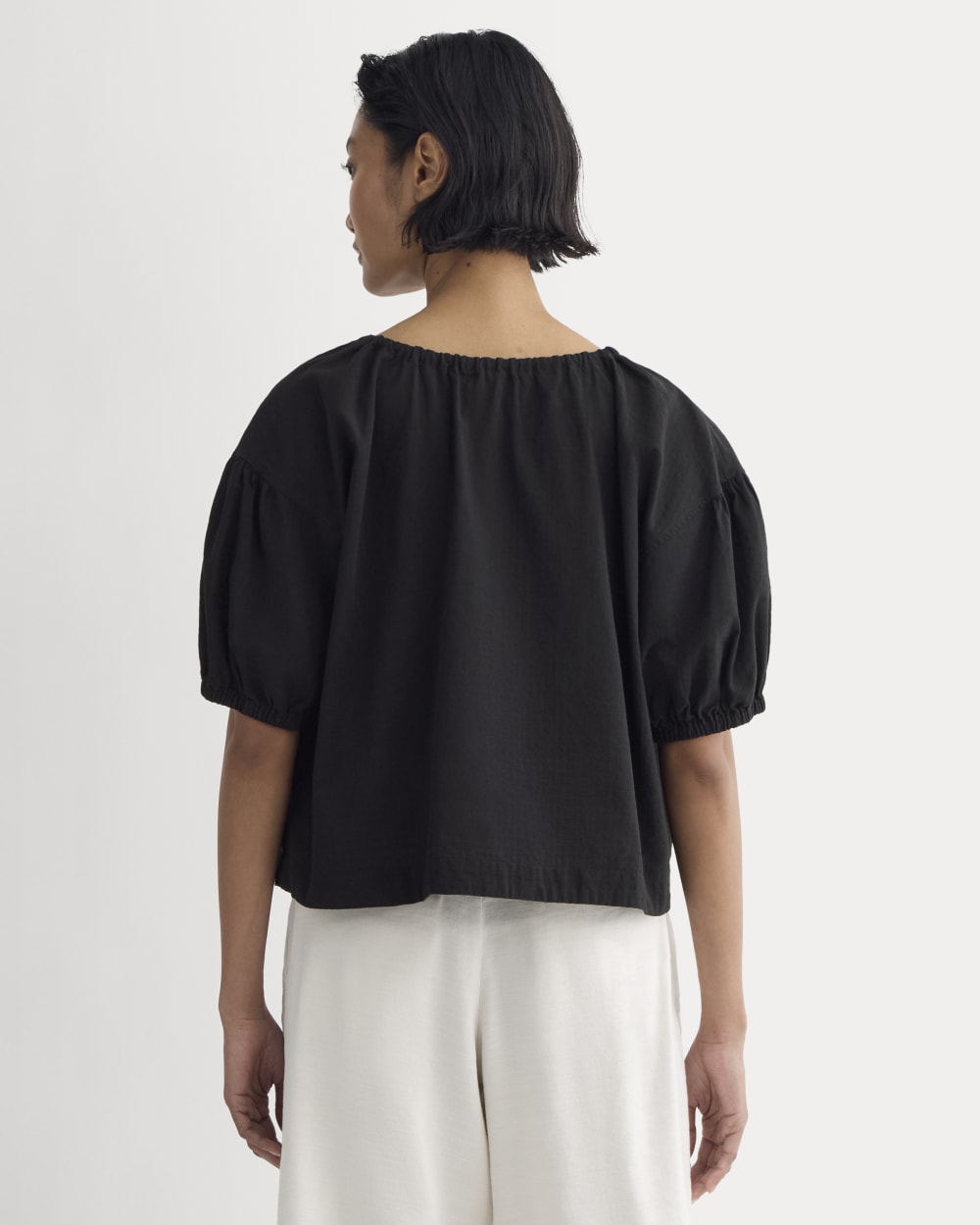 The Gauze Button-Up in Black — detail view