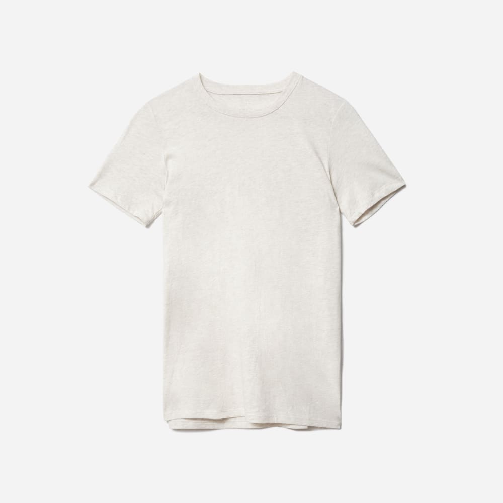 The Organic Cotton Crew Tee in Heathered Oat — alternate view