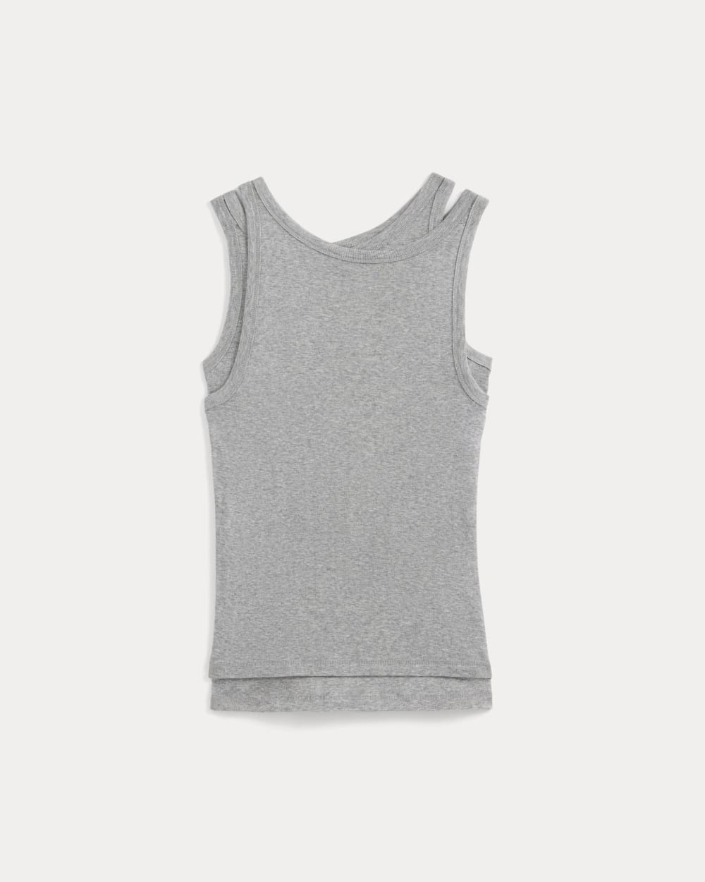 Tissue Layered Tank in Heathered Grey — alternate view