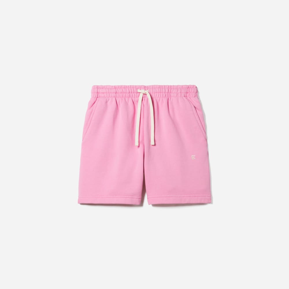 The Track Long Sweatshort in Bubble Gum — front view