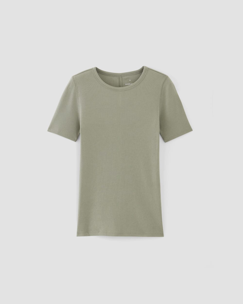 The Luxe Rib Crew in Sage Green — alternate view