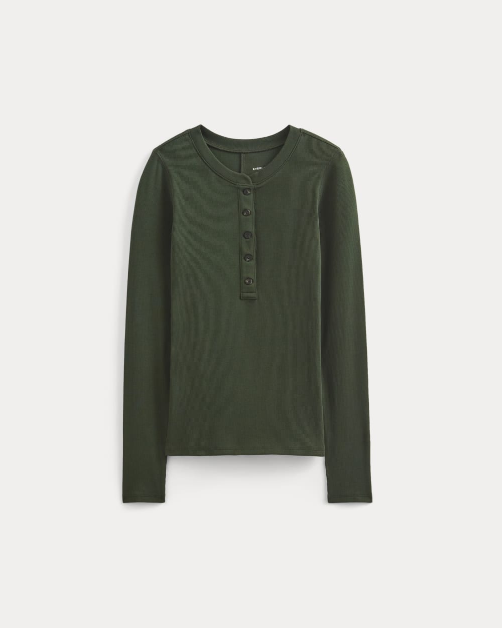 The Luxe Rib Henley in Dark Forest — alternate view