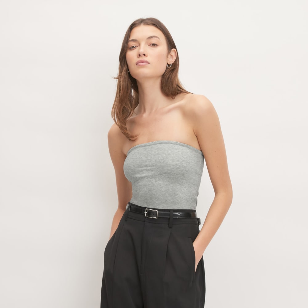 The Tube Top in Heathered Grey — front view