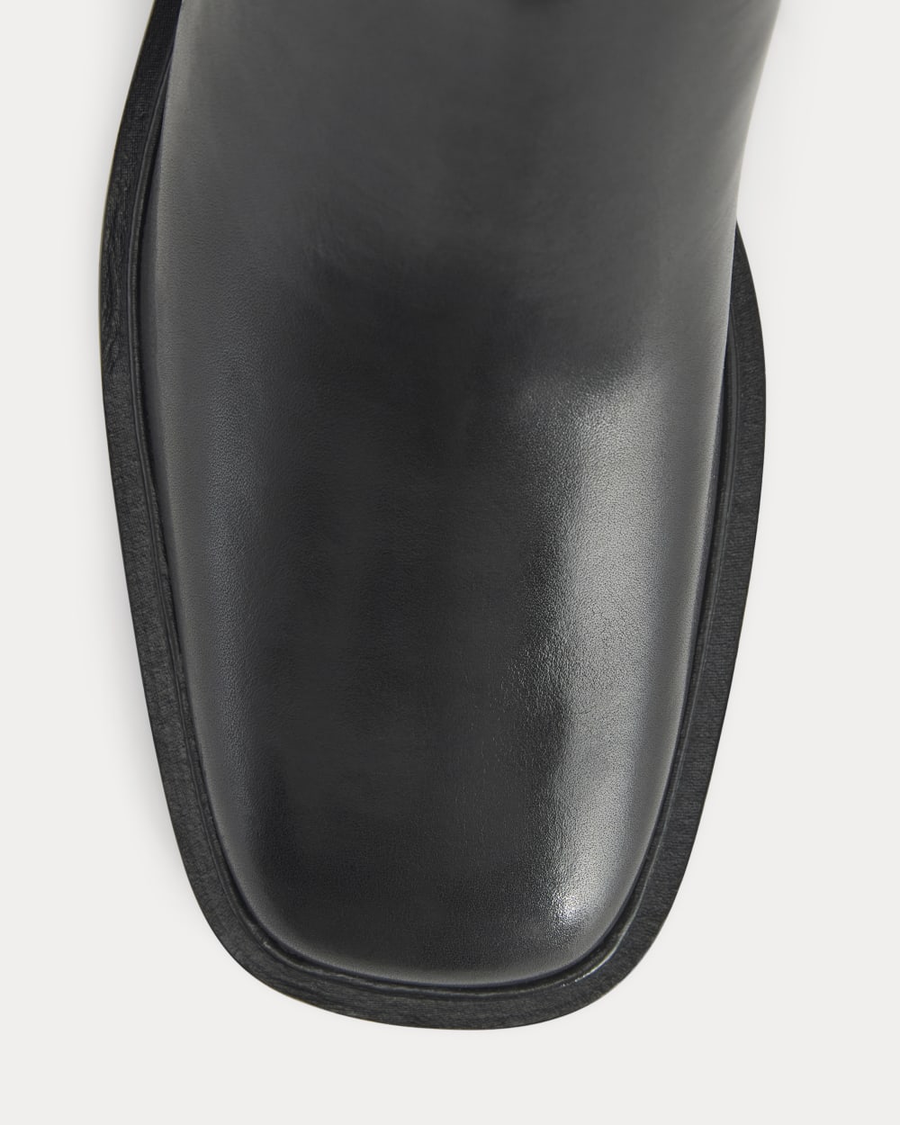 Leather Knee-High City Boot in Black — detail view