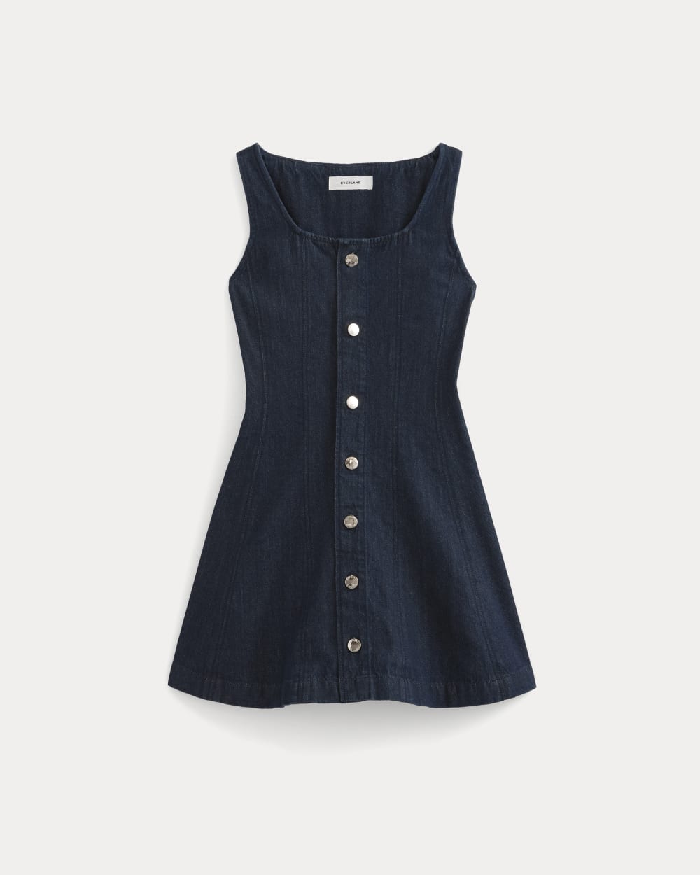 Denim Button-Front Mini Dress in Tungsten Rinse — alternate view