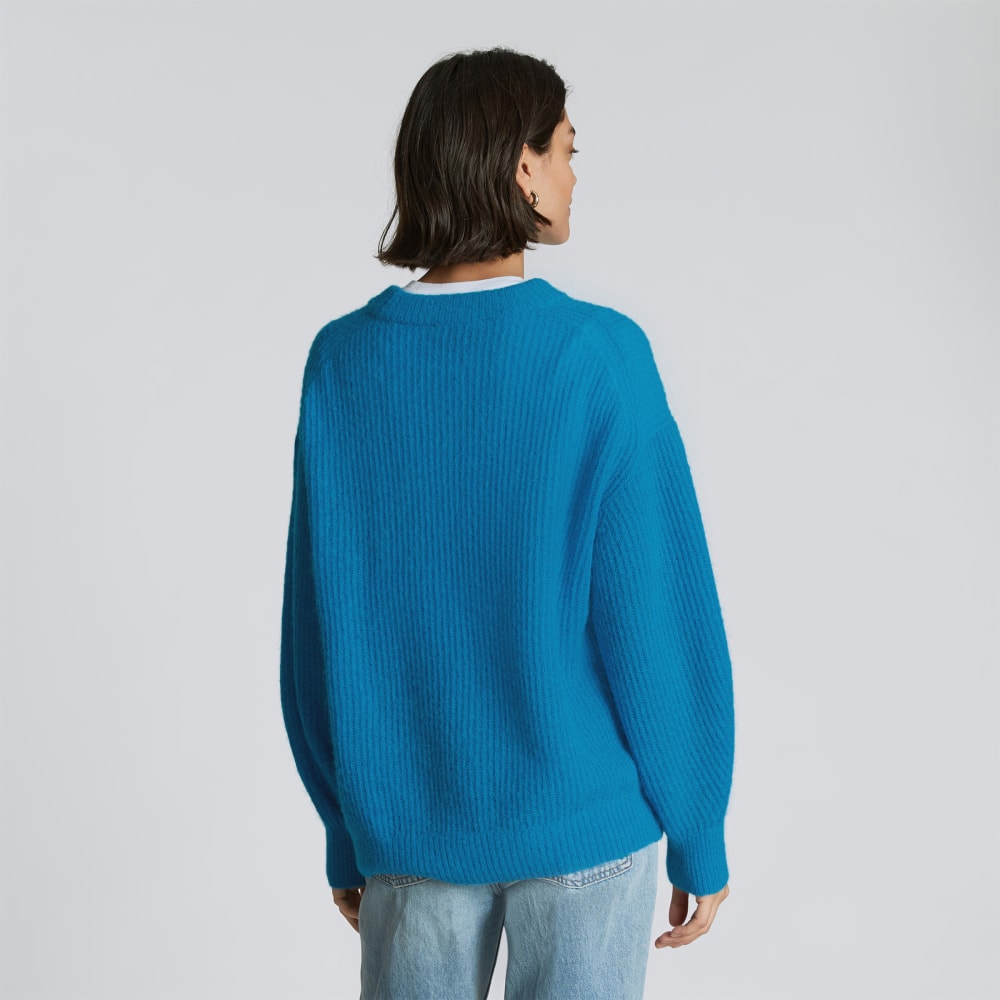 The Cocoon Crew in Alpaca in Horizon Blue — detail view