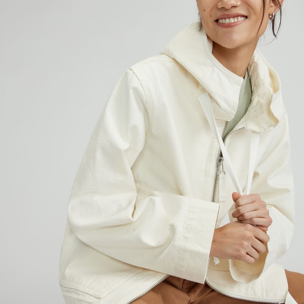 The Canvas Organic Cotton Anorak in Bone — detail view