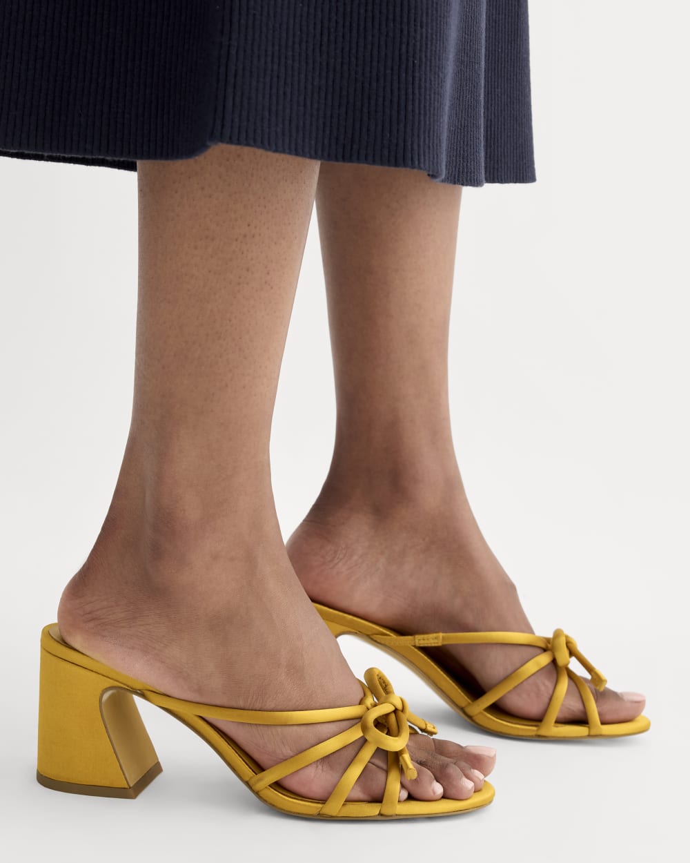 The Bow Heel in Golden Sun Satin — alternate view