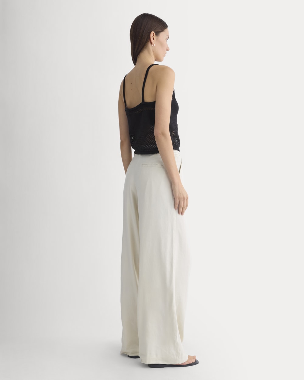 Lace-Knit Cami in Black — detail view