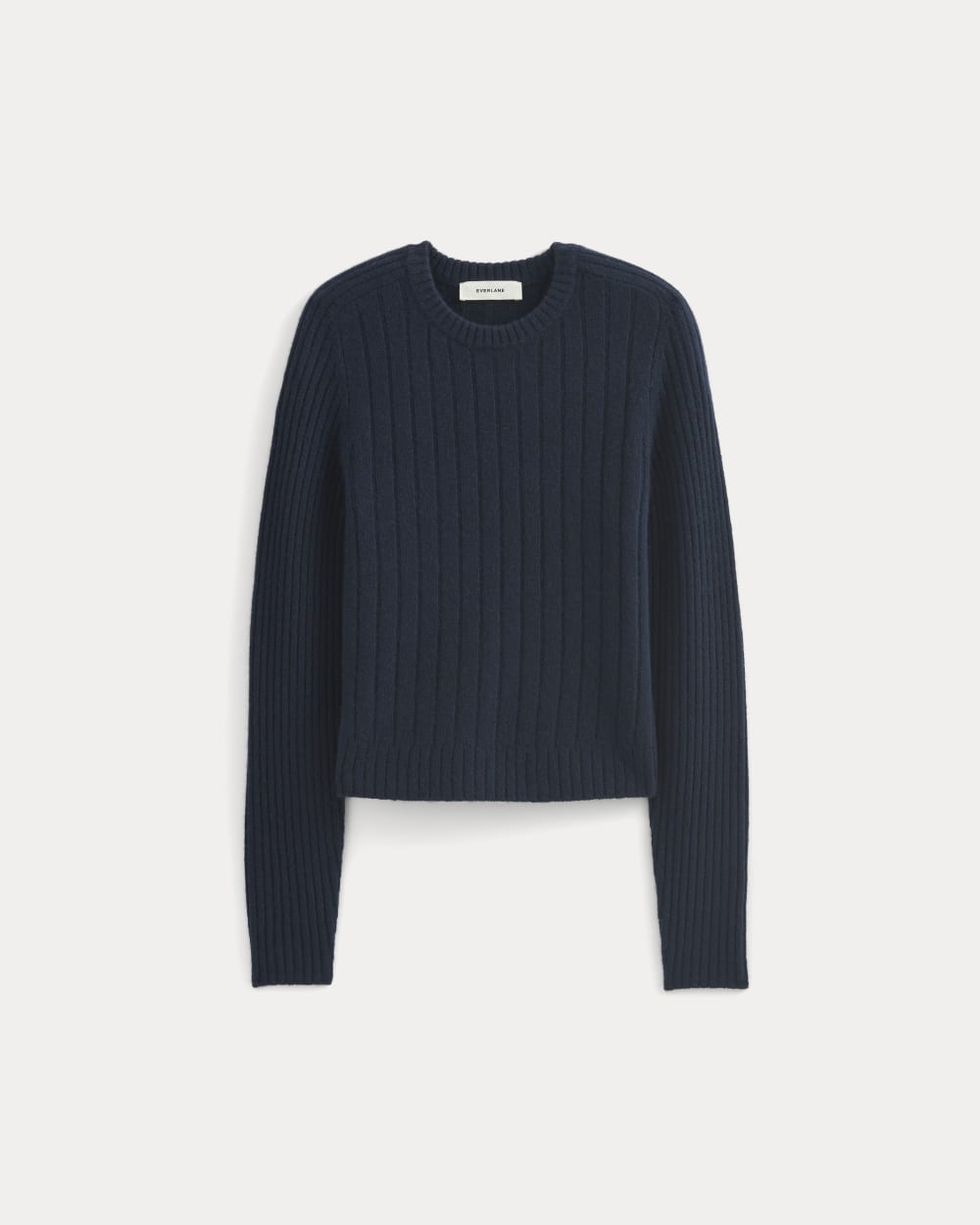 Mix Ribbed Crew in Cashmere in Navy — alternate view
