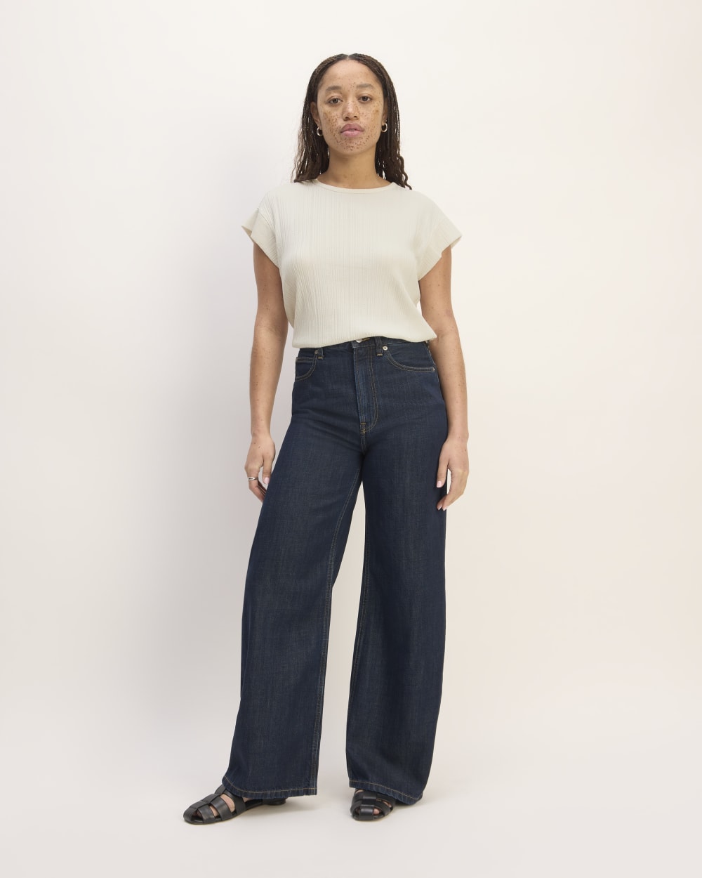The Rib Muscle Tee in Bone — detail view