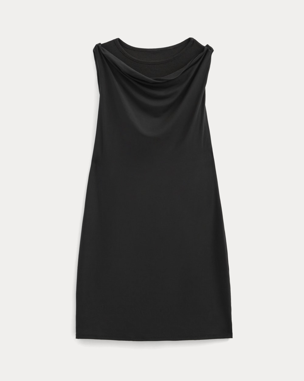 Cowl Neck Mini Dress in Black — alternate view