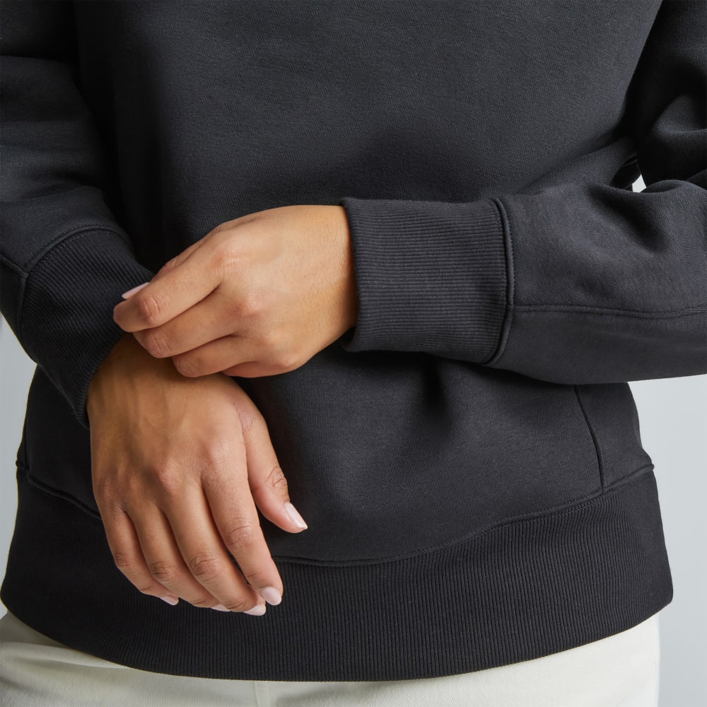 The ReTrack Oversized Crew in Black — detail view