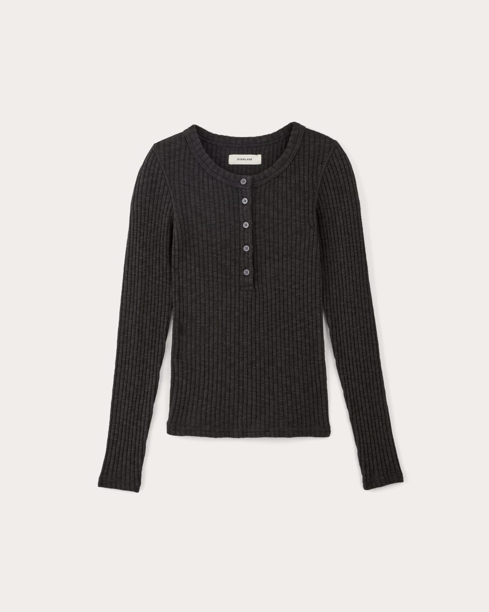 The Cozy Rib Henley in Black — alternate view