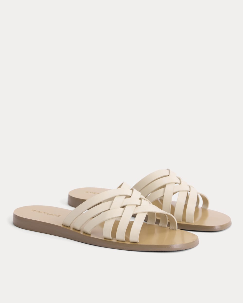 Leather Triple Crisscross Sandal in Canvas — alternate view