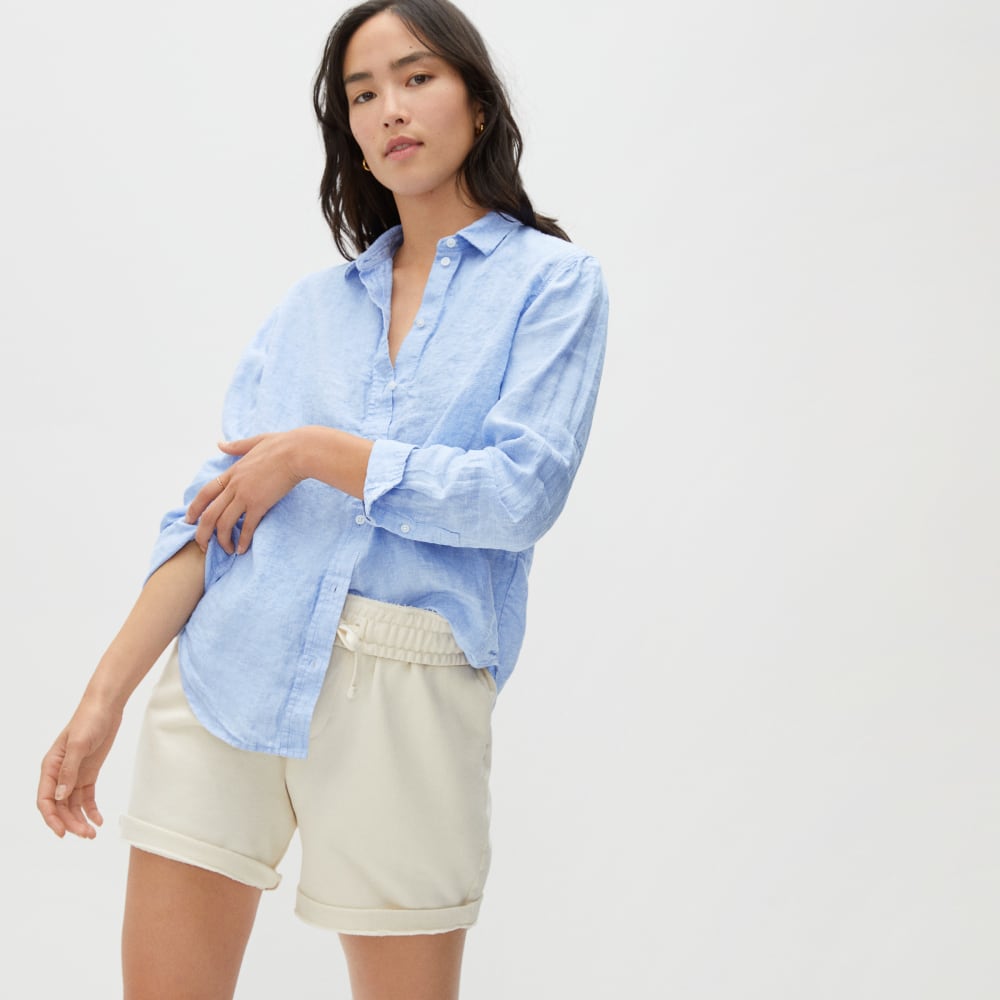 The Must-Have Shirt in Linen in Classic Blue — alternate view