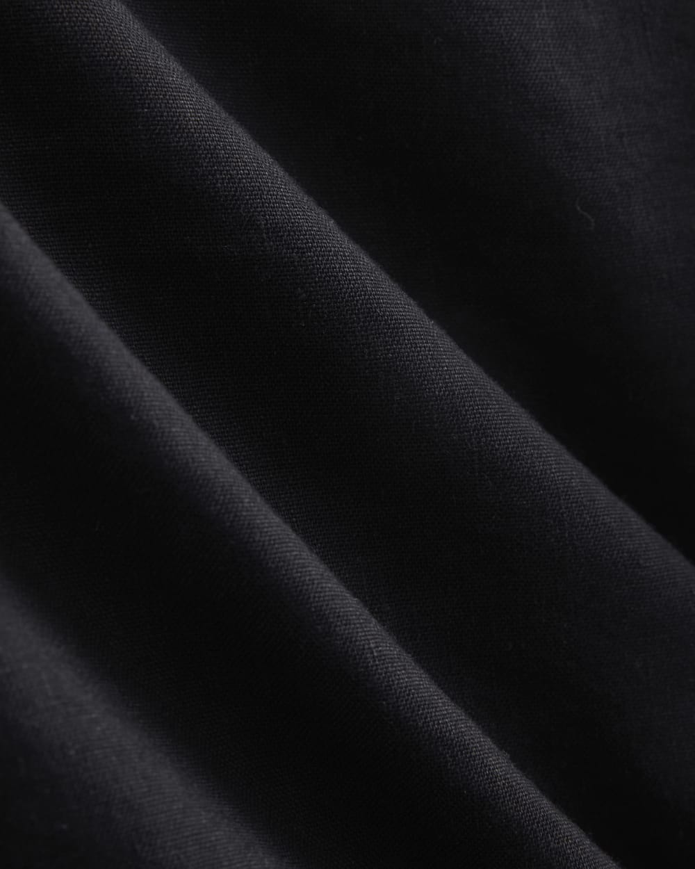 Tie-Neck Dress in Stretch Linen in Black — detail view