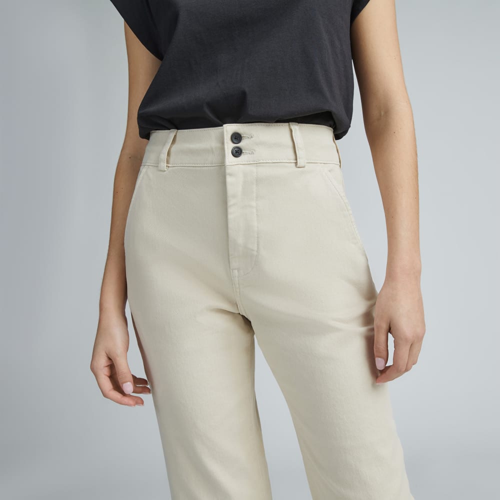 The Organic Straight-Leg Pant in Pumice Stone — detail view
