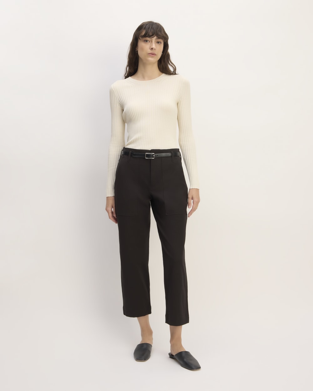 The Bi-Stretch Utility Pant in Black — front view