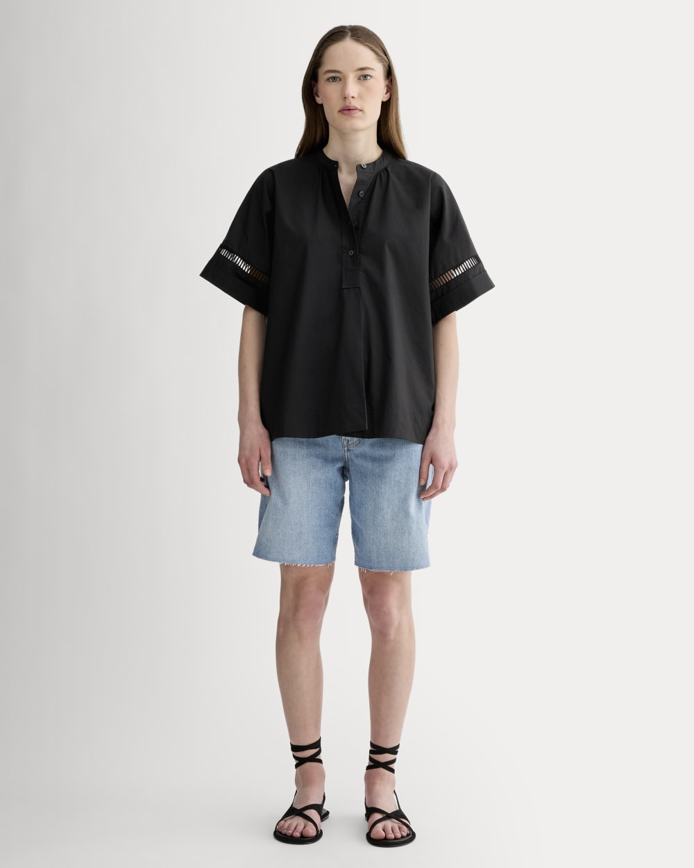 The Lace Trim Popover in Black — detail view