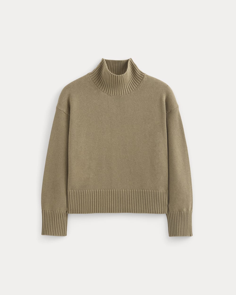 The Boxy Turtleneck in Everyday Cotton in Dark Heathered Camel — alternate view
