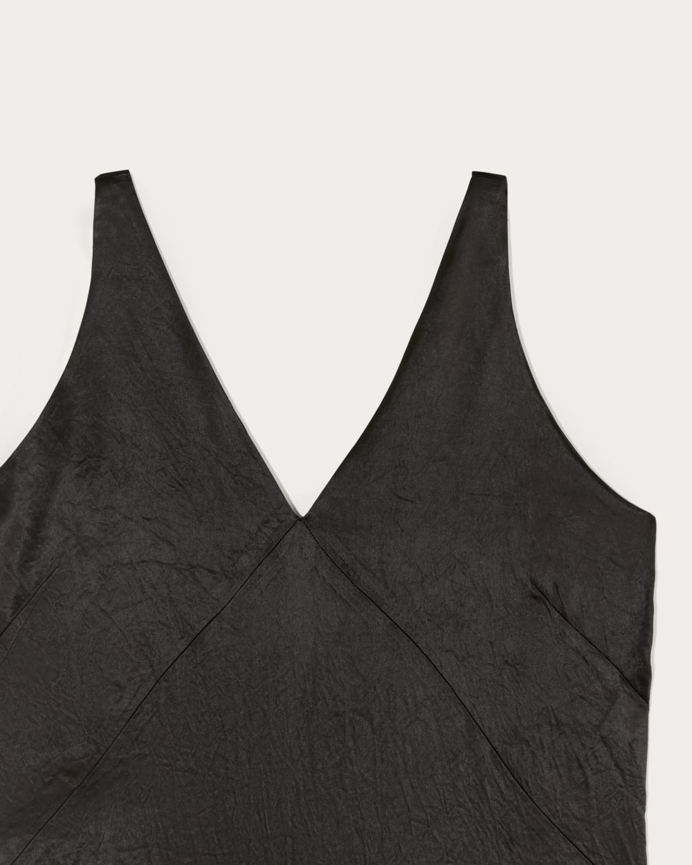 The Satin Tank in Black — detail view