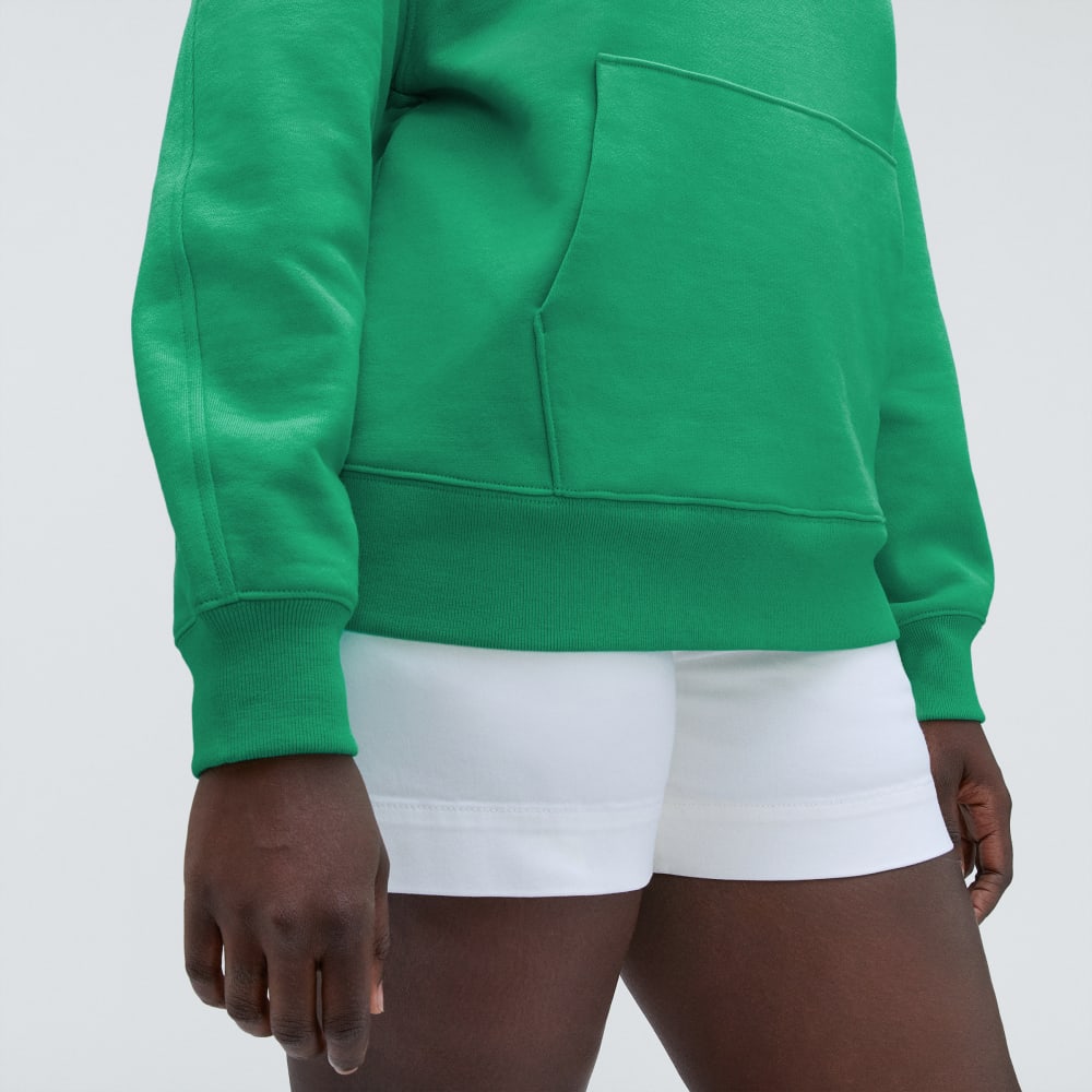 The Track Organic Cotton Popover in Bright Jade — detail view