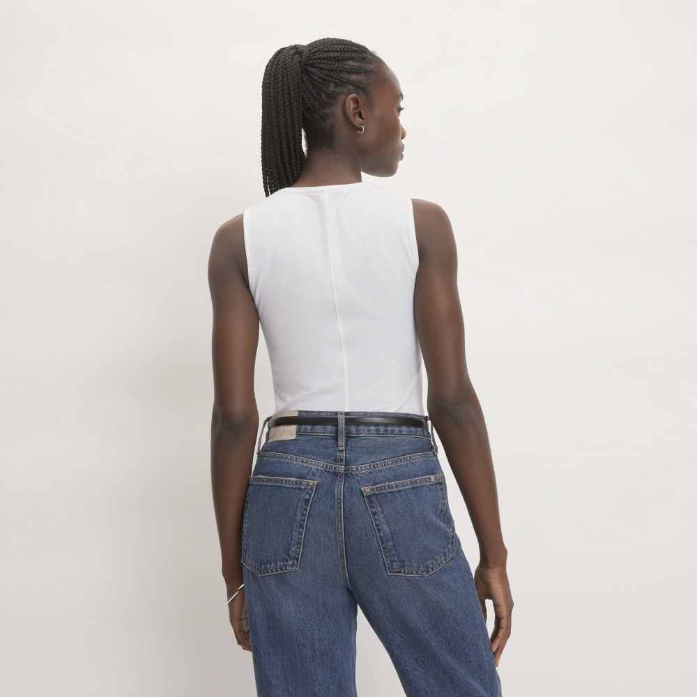 The Supima® Form Tank in White — detail view