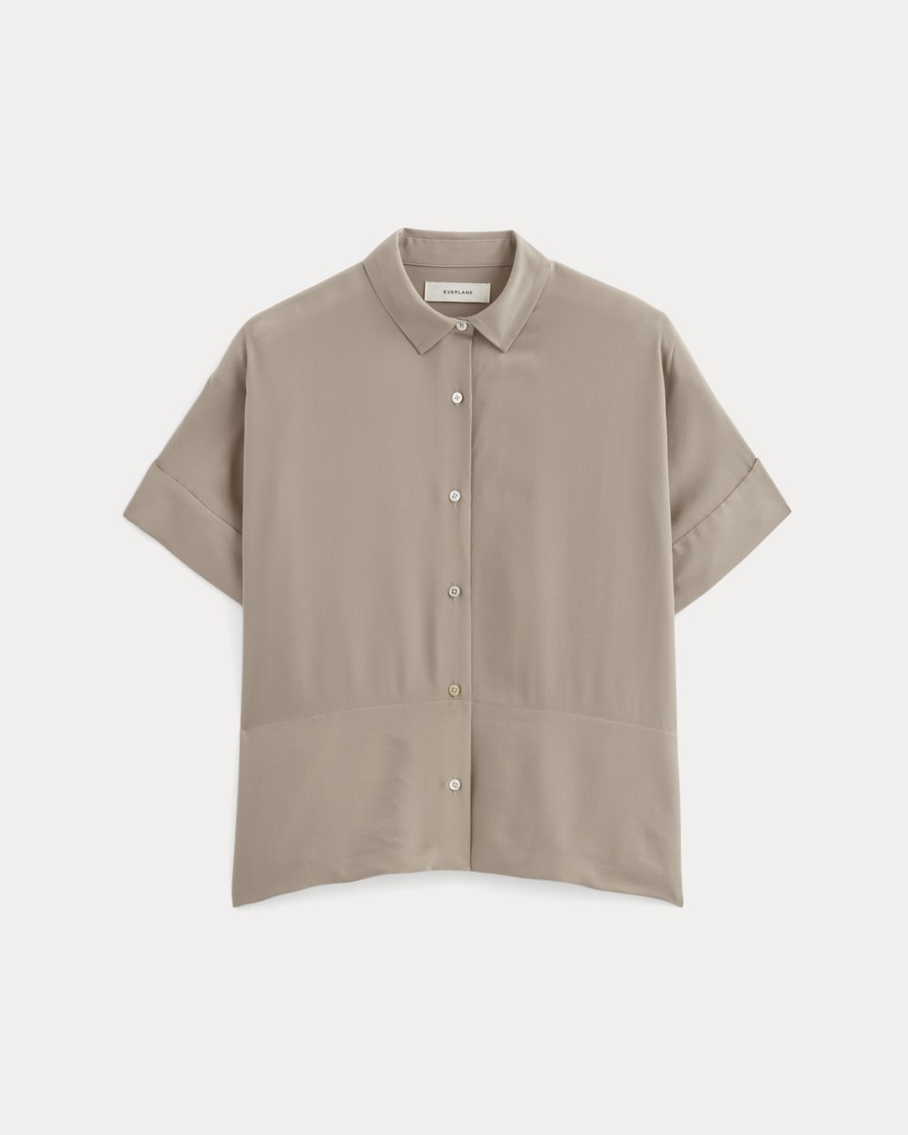 The Boxy Shirt in Washable Silk in Burnt Sugar — alternate view