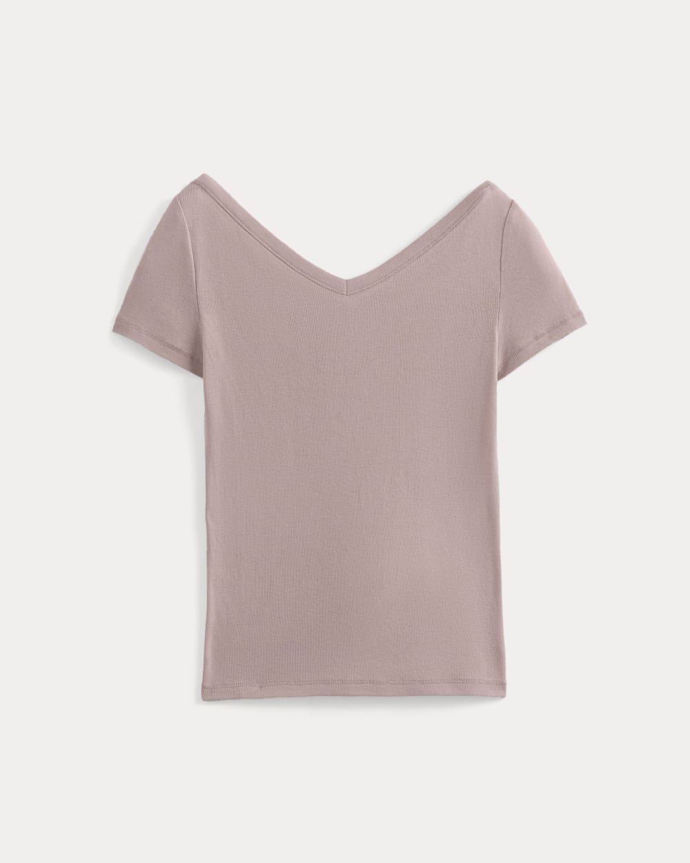 Tissue Short-Sleeve V-Neck Top in Dusty Rose — alternate view