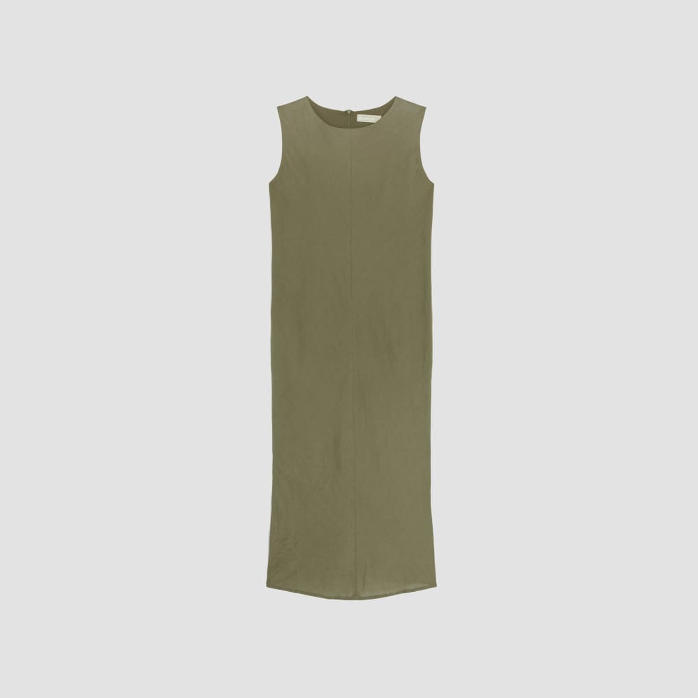The Linen Bias Cut Dress in Kalamata — alternate view