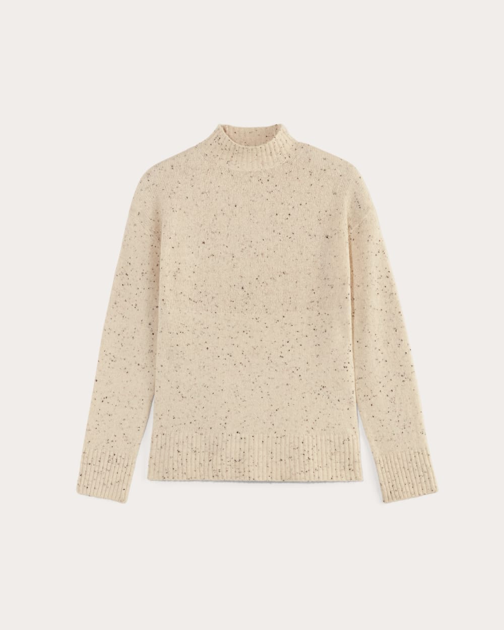 The Mockneck Sweater in Plush Cotton in Cream Confetti — alternate view