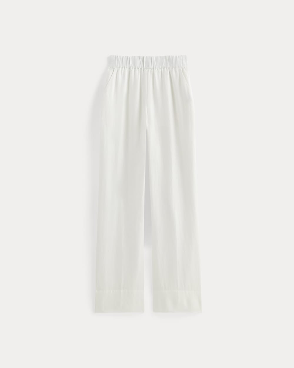 The Linen Easy Pant in White — alternate view