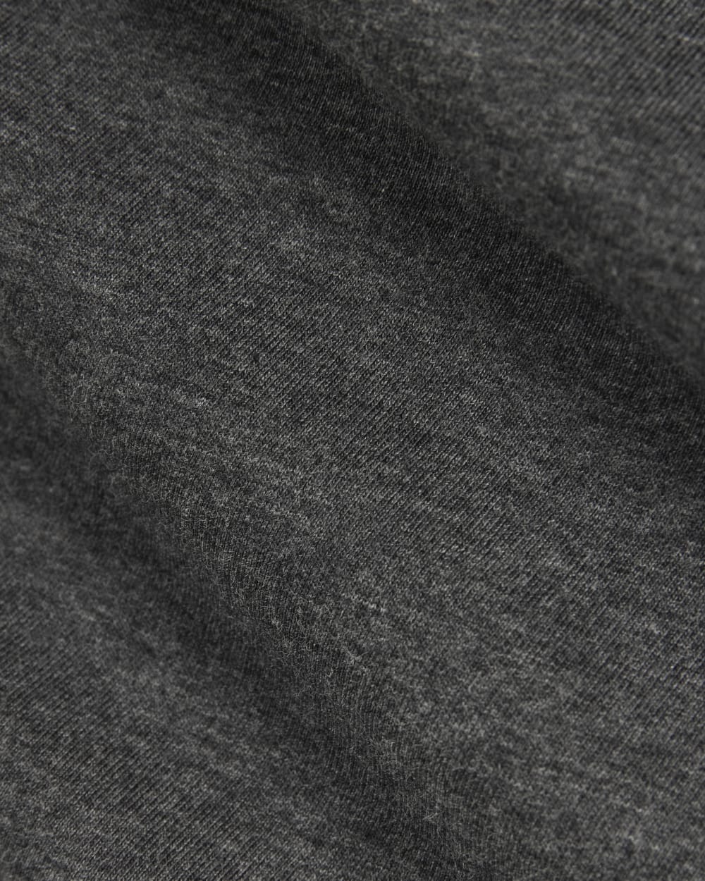 The Slim Long-Sleeve Crew in Essential Cotton in Heathered Soot — detail view