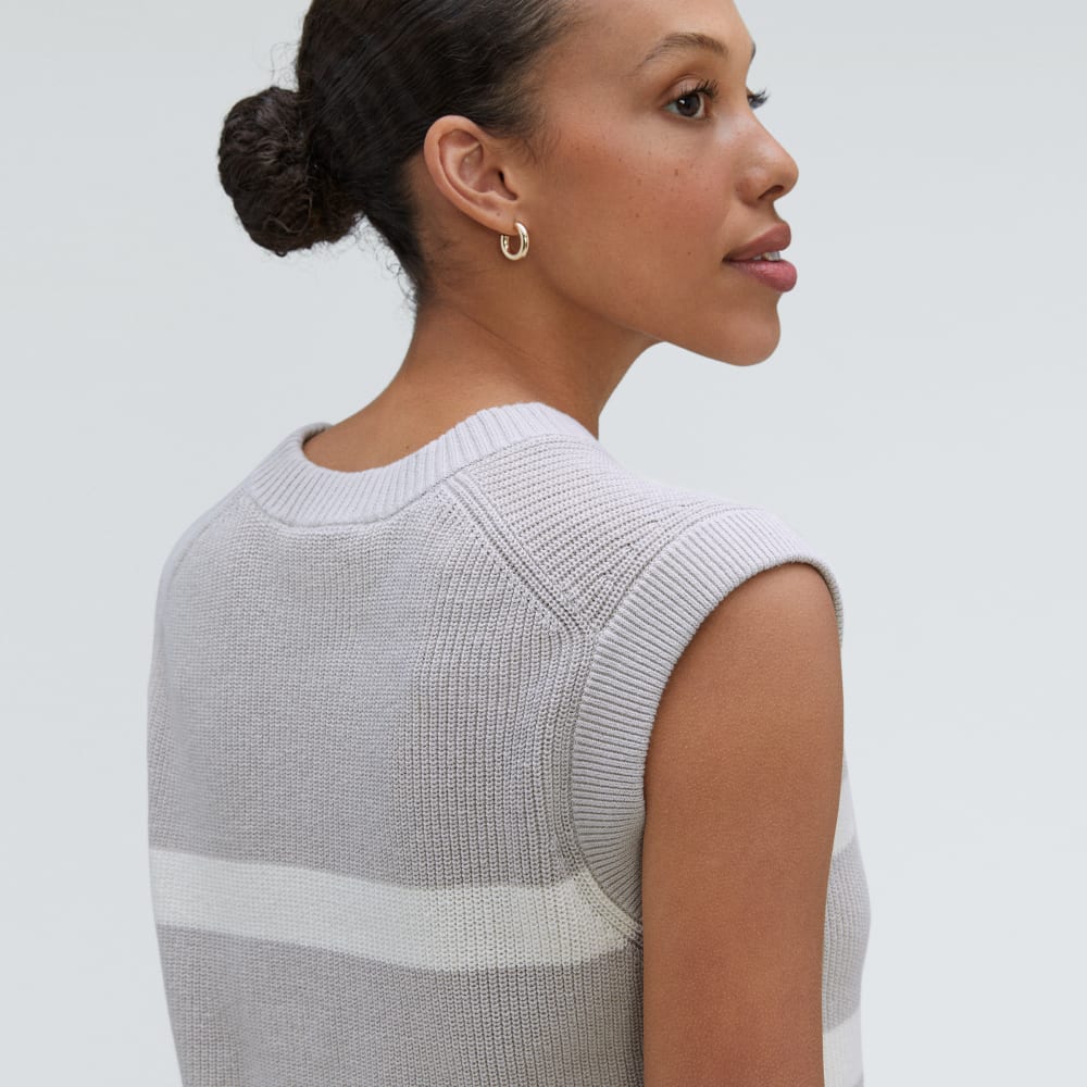 The Cotton Summer Sweater Tank in Moonlight Cloud / Canvas — detail view