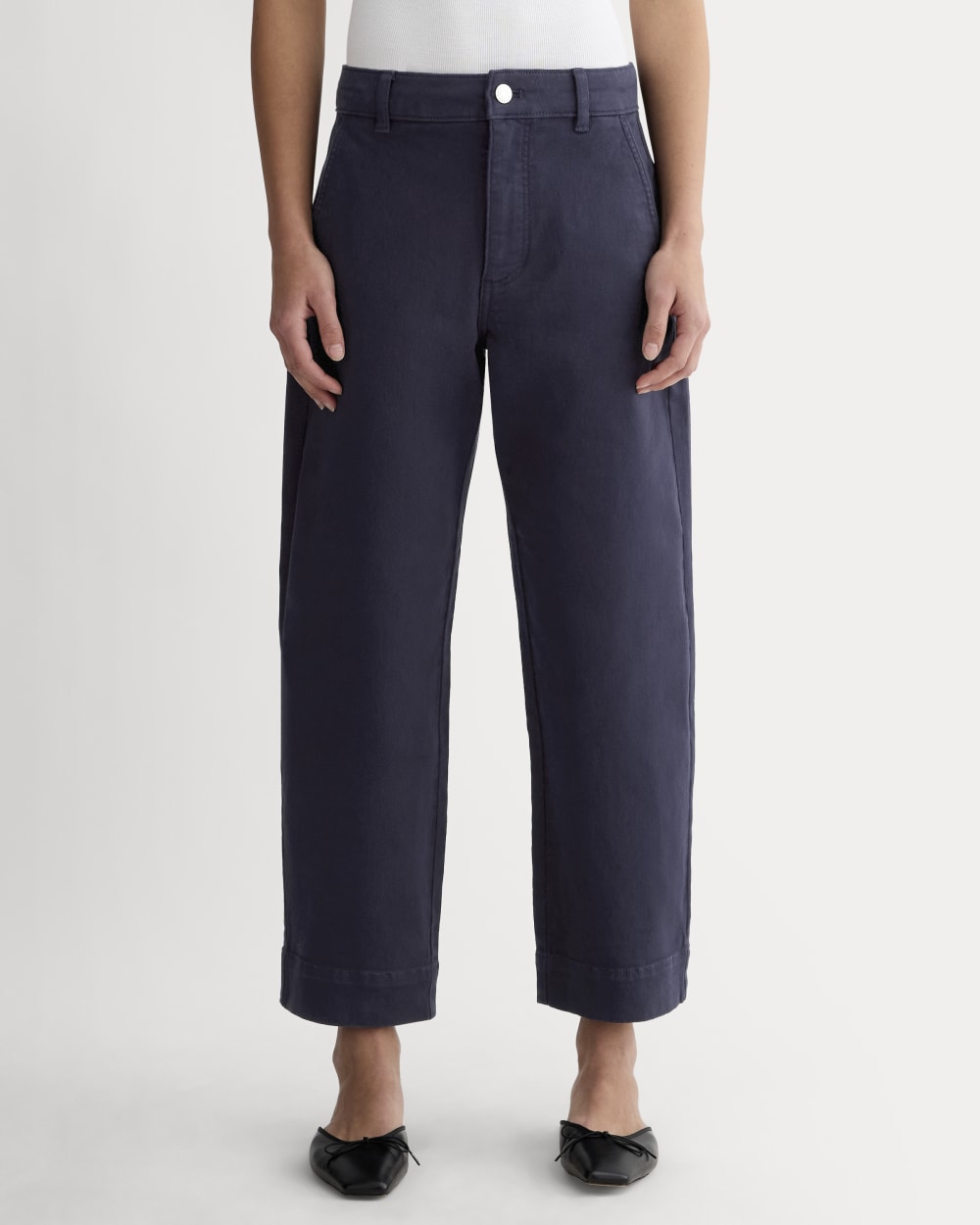 The Utility Straight-Leg Pant in Navy — detail view