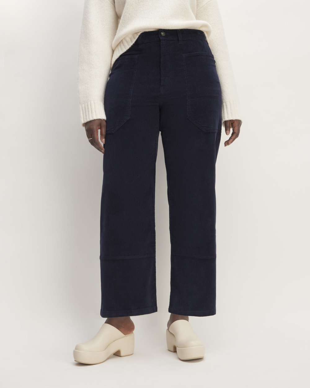 The Corduroy Gardener Pant in Navy — detail view