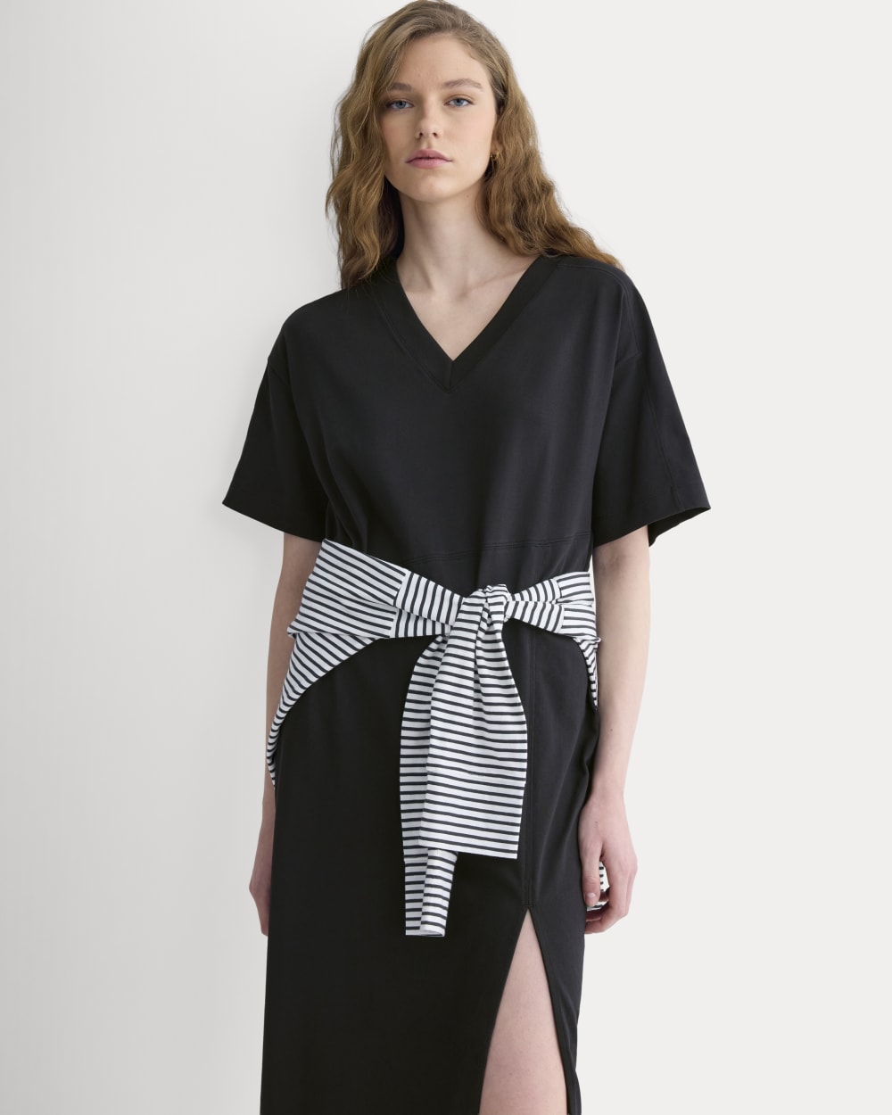 Weekend Tee Midi Dress in Black — detail view