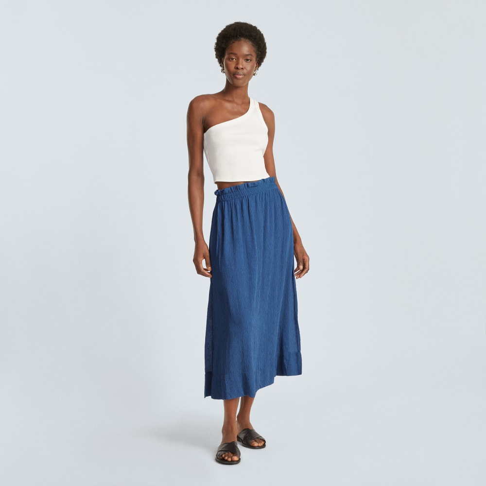 The Naia™ Ripple Skirt in Deep Blue — detail view