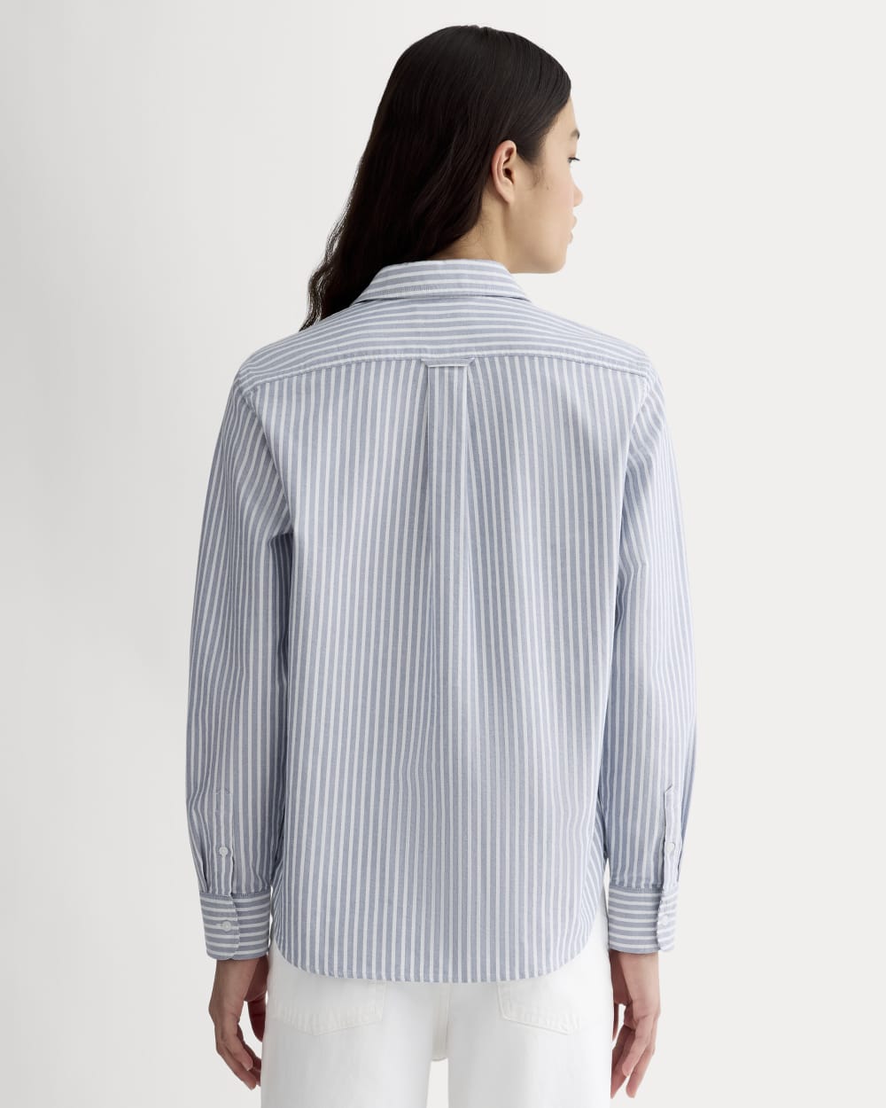The Must-Have Oxford Shirt in Bone / Mazarine Blue — detail view