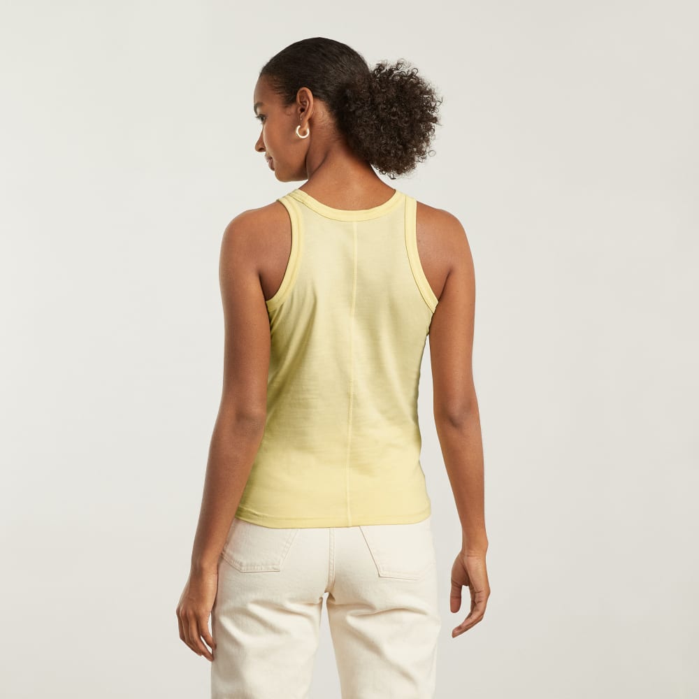 The Tank in Essential Cotton in Pastel Yellow — alternate view