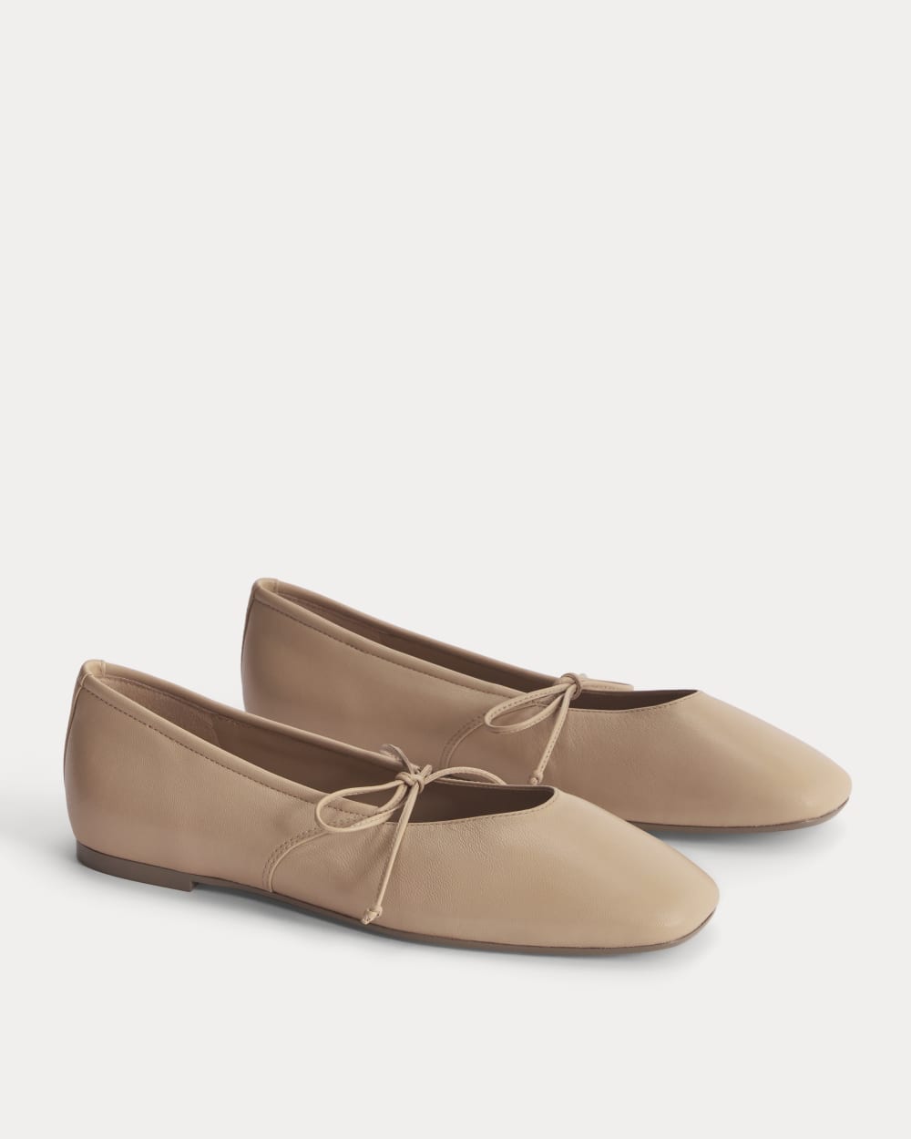 Leather Keyhole Flat in Blush Tan — alternate view
