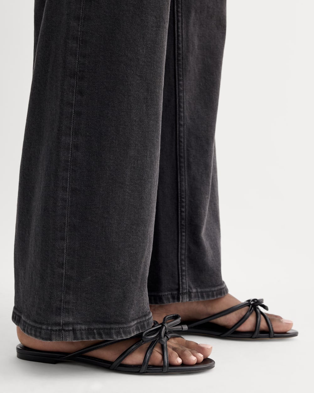 The Bow Sandal in Black — detail view