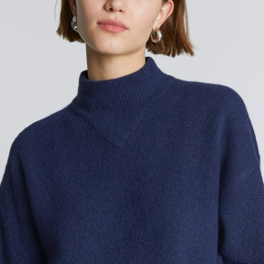 The Cozy-Stretch Pullover in Ocean Cavern — detail view