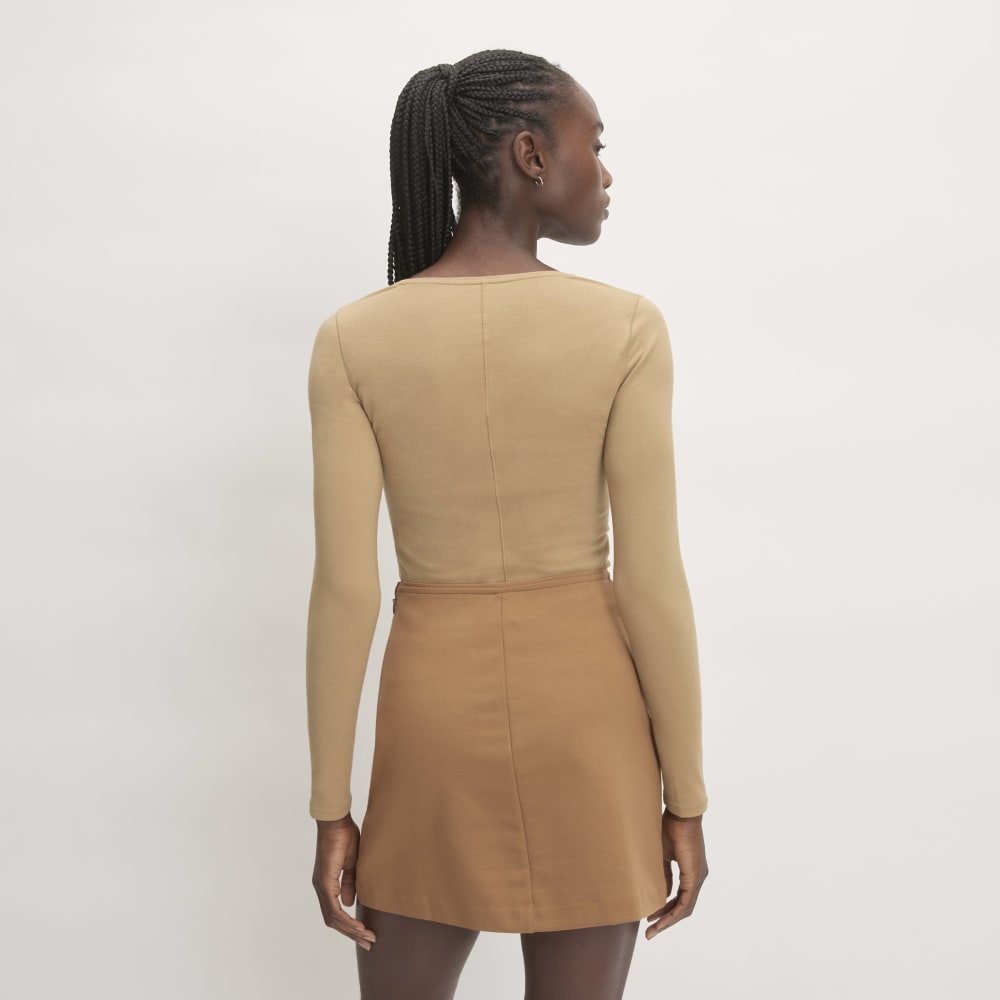 The Supima® Form Ballet Neck Tee in Tiger's Eye — detail view