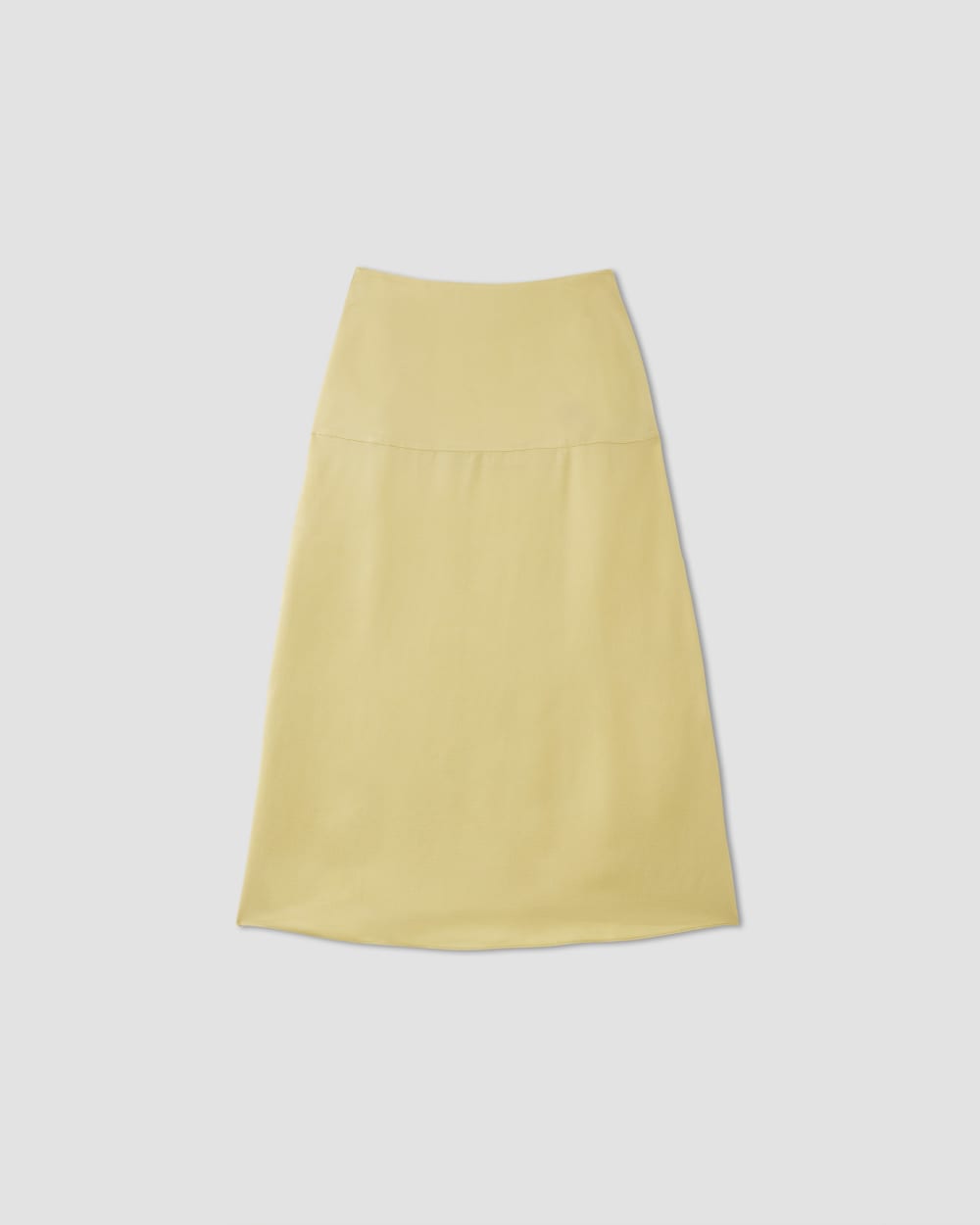 The Hammered Satin Slip Skirt in Raffia — alternate view