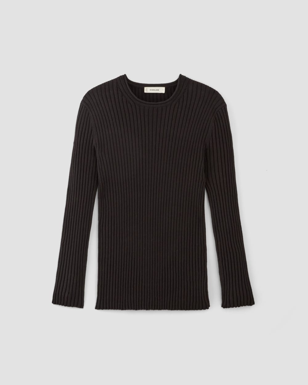 The Cotton Rib Crew in Black — alternate view